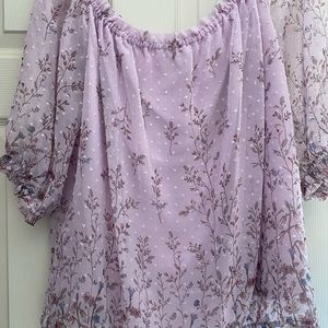 Pink off the shoulder floral top